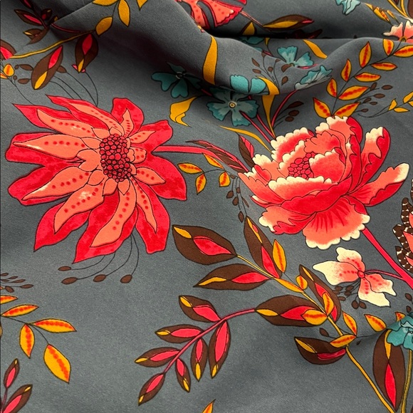 LOFT Dramatic Floral Open Front Black Border Party Travel Career Multi Jacket 16 - Picture 8 of 16